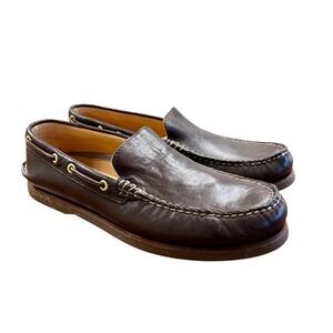 SPERRY Gold Cup Top-sider Loafers 10.5 Brown Leather Slip On Boat Shoes Preppy